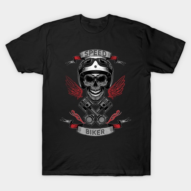 Vintage Speed Biker T-Shirt by NineBlack